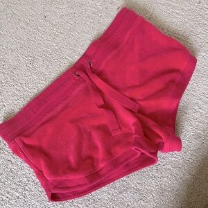 Nike women’s size Small S hot Pink French Terry dolphin booty Shorts Logo